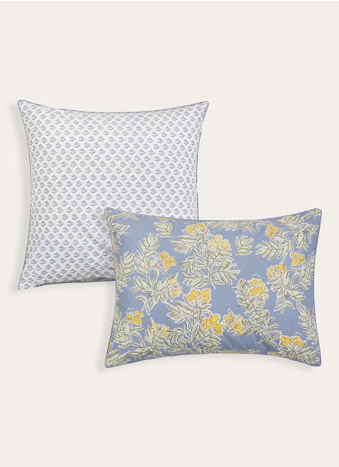 SET 2 TAIES D'OREILLER EN PERCALE LAVÉE LAURIER