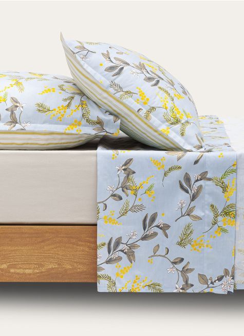 DRAP PLAT EN SATIN DE COTON LAVÉ SENTIER