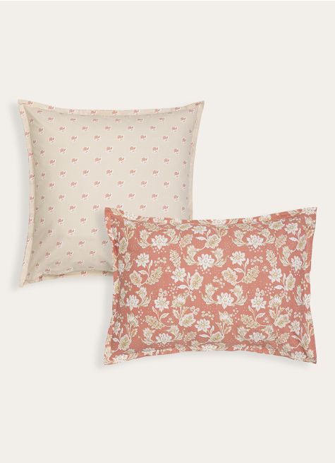 SET 2 TAIES D'OREILLER EN PERCALE DE COTON