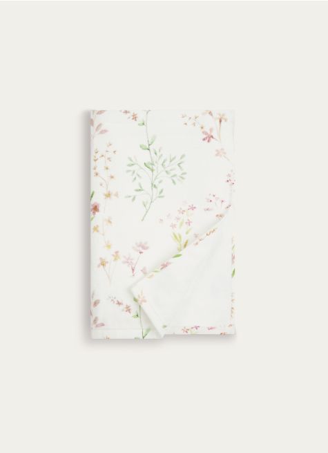 DRAP DE DOUCHE EN VELOURS UNI AVEC MOTIF FLORAL