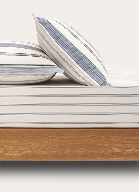 DRAP-HOUSSE EN PERCALE DE COTON RAYÉE