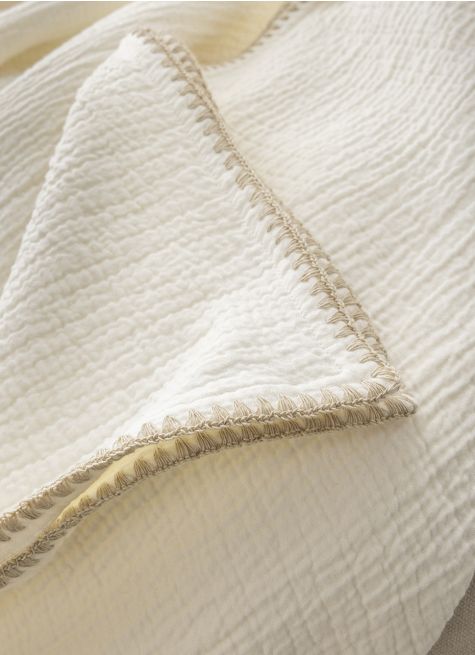 PLAID EN TRIPLE GAZE DE COTON LAVÉ