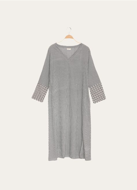 CHEMISE DE NUIT LONGUE EN COTON IMPRIMÉ BATIK