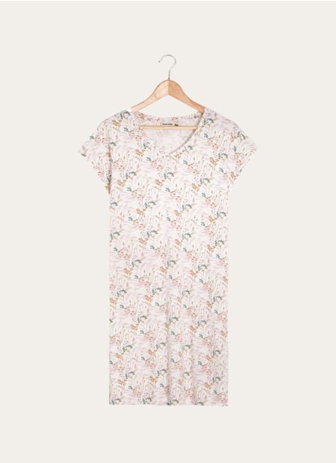 CHEMISE DE NUIT EN VISCOSE MOTIF FLORAL
