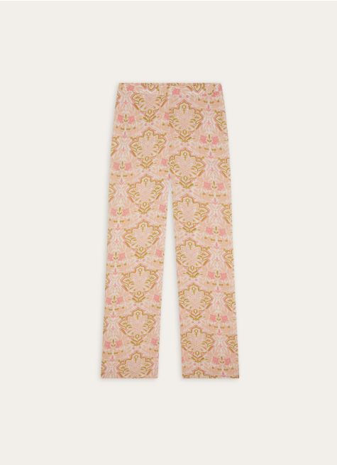 PANTALON EN VISCOSE IMPRIMÉ FLORAL INDIEN