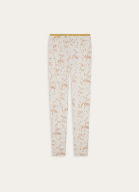 PANTALON IMPRIMÉ VÉGÉTAL ROSE