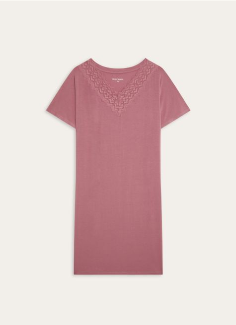 CHEMISE DE NUIT MANCHES COURTES DÉTAIL DENTELLE
