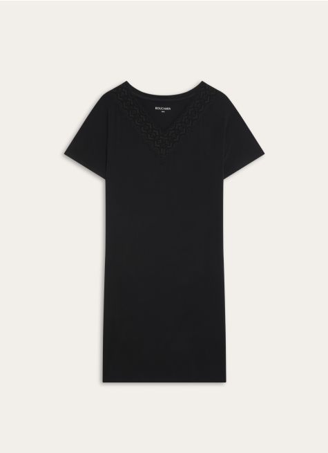 CHEMISE DE NUIT MANCHES COURTES DÉTAIL DENTELLE