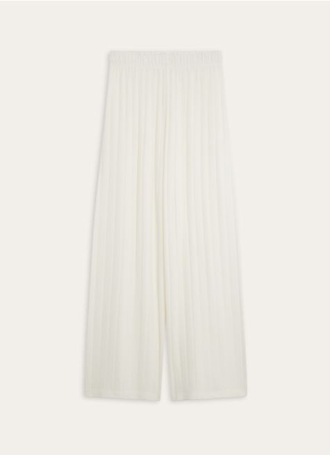 PANTALON DROIT ET LARGE EN MAILLE DOUCE