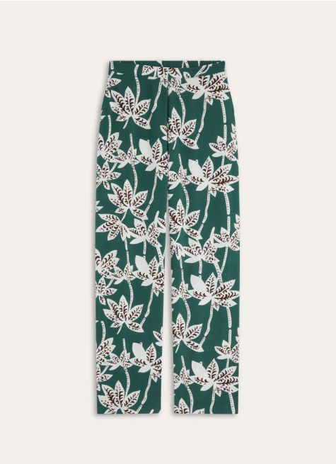PANTALON EN VISCOSE IMPRIMÉE PALMIERS
