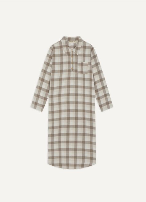 CHEMISE DE NUIT À CARREAUX EN COTON FLANELLE LOVE
