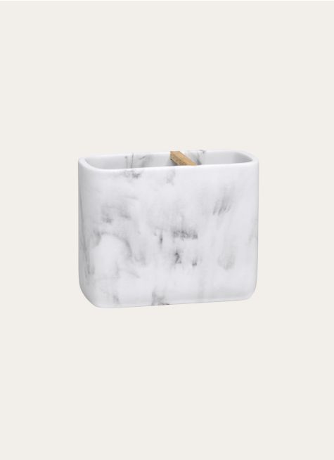 PORTE-BROSSES À DENTS EFFET MARBRE ET BOIS