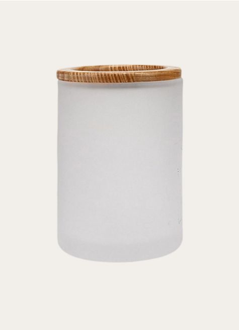 GOBELET EN VERRE EFFET MAT ET BOIS
