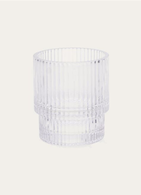 PORTE-BROSSES À DENTS EN VERRE STRIÉ