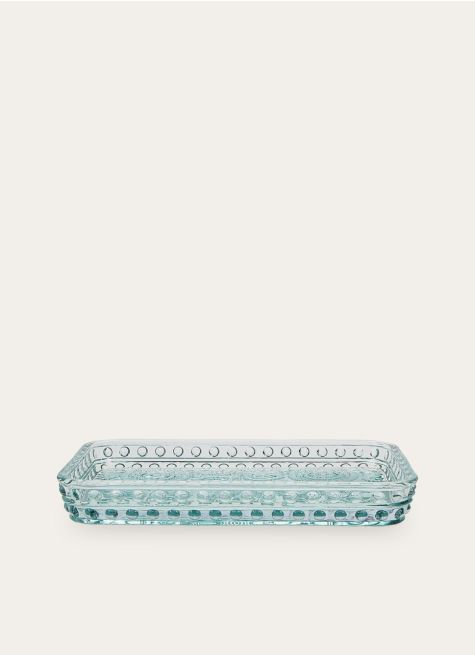 PLATEAU DE SALLE DE BAIN EN VERRE MOTIF FLEUR