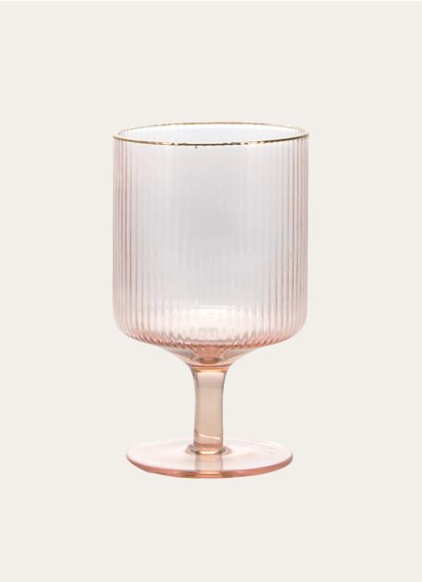 VERRE À PIED EN VERRE FUMÉ STRIÉ