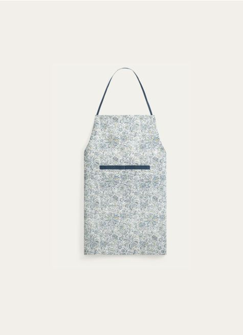 TABLIER EN COTON IMPRIMÉ FLEURS ET PALMIERS
