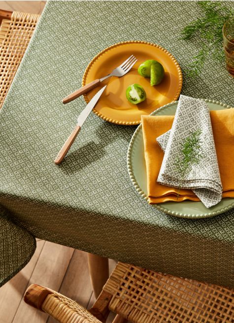 NAPPE EN COTON ENDUIT IMPRIMÉ PETITES FLEURS