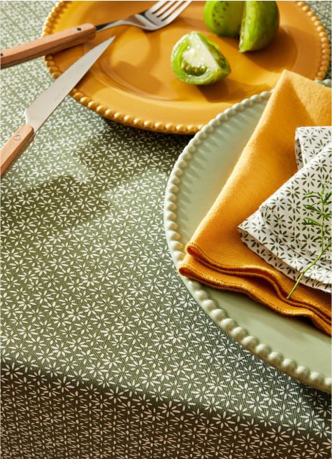 NAPPE EN COTON ENDUIT IMPRIMÉ PETITES FLEURS