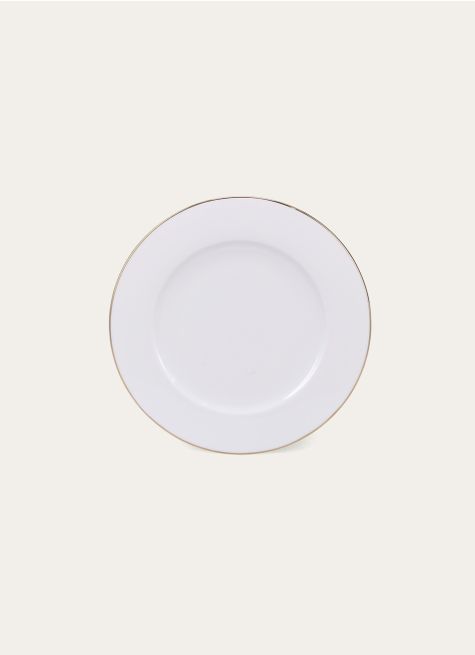 ASSIETTE À DESSERT EN PORCELAINE AVEC LISERÉ DORÉ