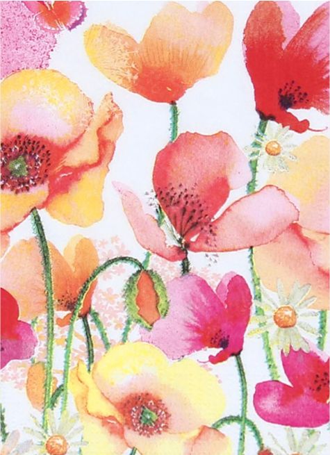 LOT DE SERVIETTES EN PAPIER FLEURS AQUARELLÉES