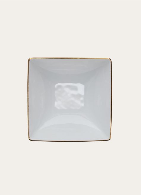 COUPELLE CARRÉE EN PORCELAINE AVEC LISERÉ DORÉ