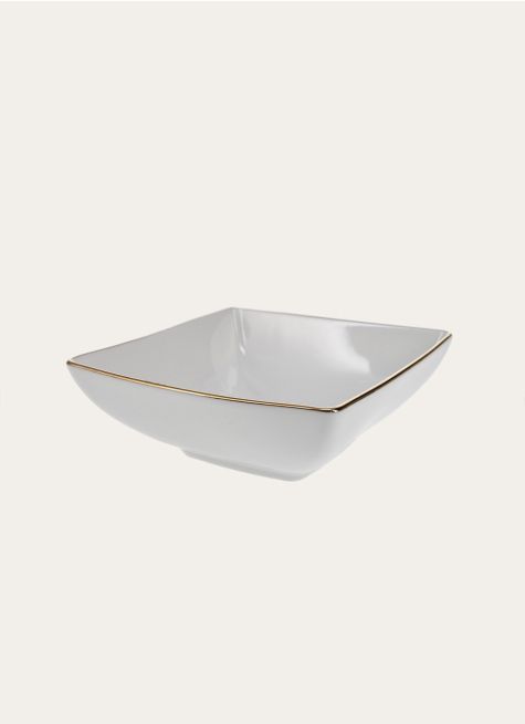 COUPELLE CARRÉE EN PORCELAINE AVEC LISERÉ DORÉ