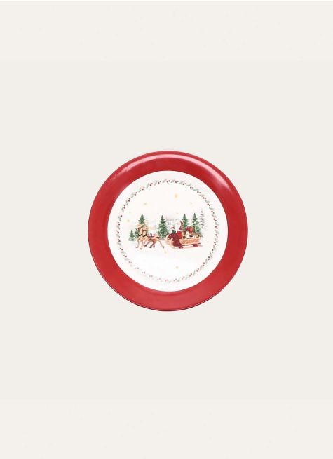 ASSIETTE À DESSERT EN PORCELAINE FÉÉRIE DE NOËL