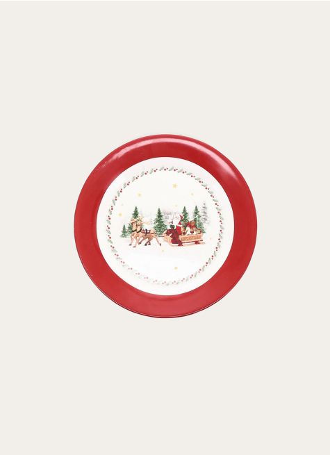 ASSIETTE À DESSERT EN PORCELAINE FÉÉRIE DE NOËL