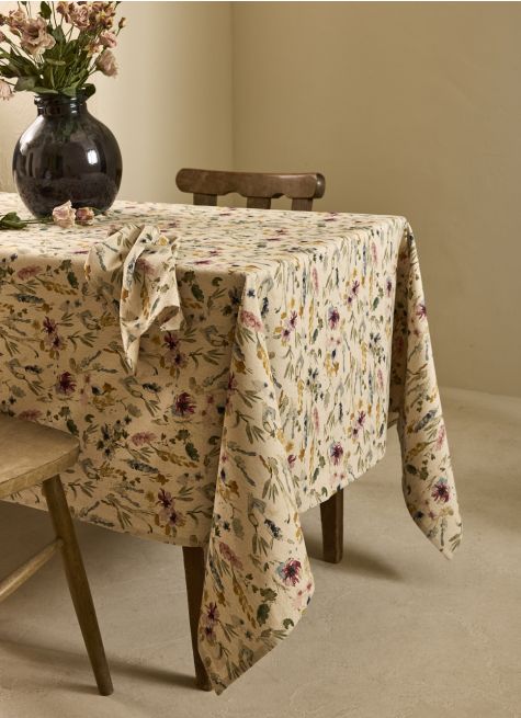 NAPPE EN COTON ET LIN À MOTIF AQUARELLE