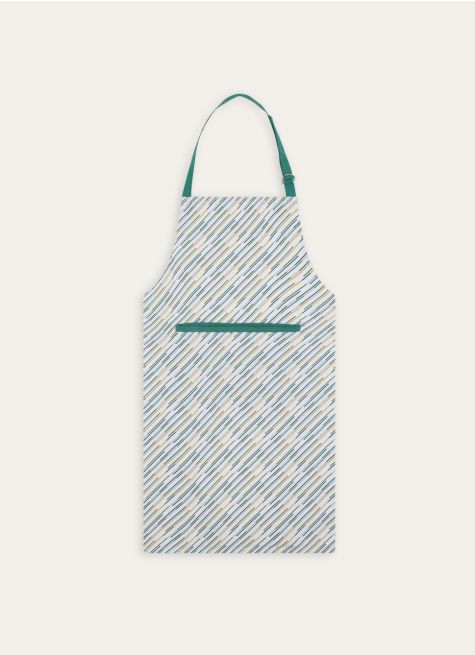 TABLIER EN COTON IMPRIMÉ À MOTIF RAYURES FANTAISIE