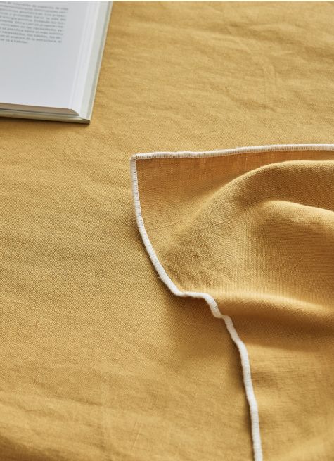 SERVIETTE DE TABLE UNI EN COTON ET LIN