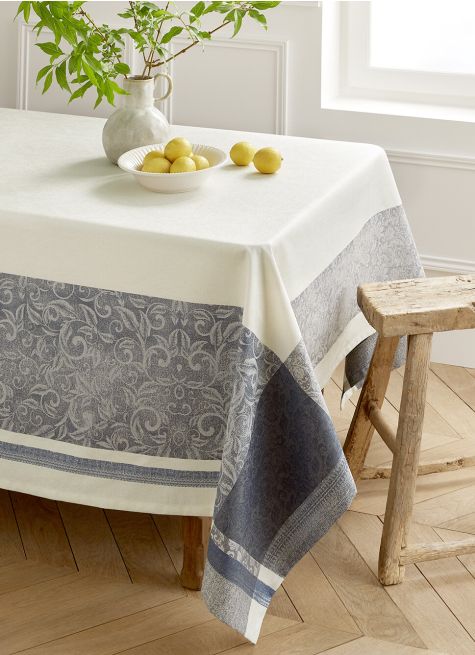 NAPPE JACQUARD EN COTON ENDUIT