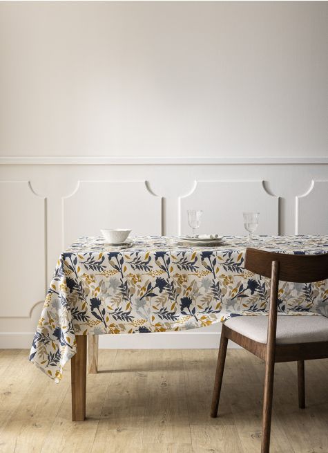 NAPPE ENDUITE EN COTON IMPRIMÉ FLEURS