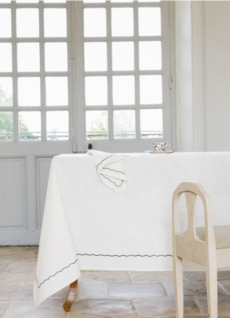 NAPPE EN COTON FLAMMÉ AVEC FINITION BOURDON
