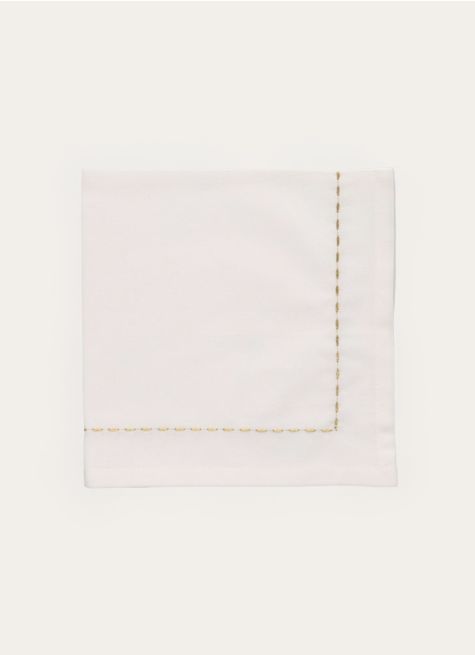 LOT DE 2 SERVIETTES DE TABLE BRODÉES FILS DORÉS