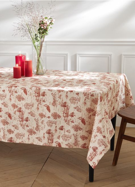 NAPPE EN COTON ANTI-TACHE SCÈNES D'HIVER