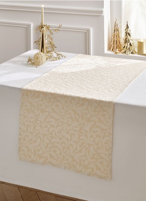CHEMIN DE TABLE JACQUARD BRILLANT DORÉ