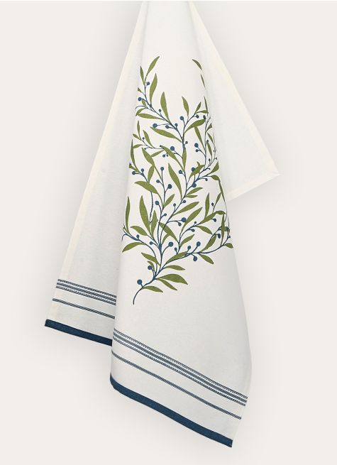 TORCHON MOTIF FEUILLAGE