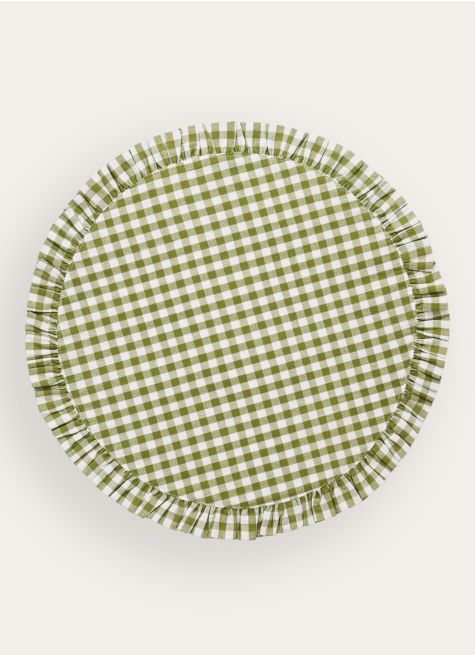 SET DE TABLE VICHY À VOLANT EN COTON