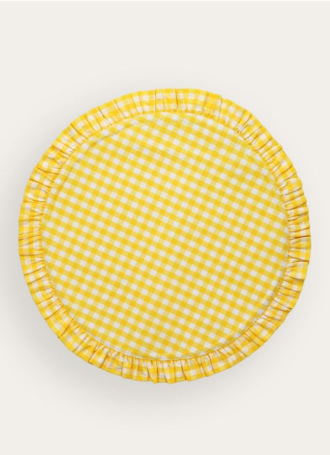 SET DE TABLE VICHY À VOLANT EN COTON