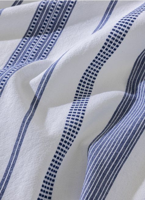 NAPPE RAYÉE TISSÉE-TEINT À FRANGES