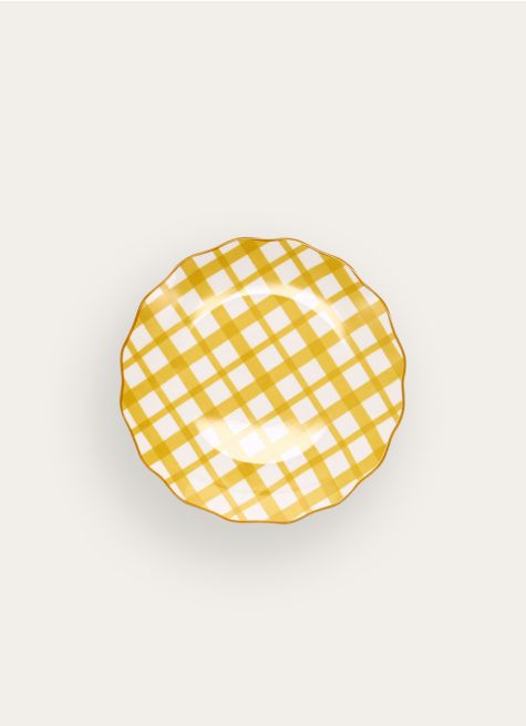 ASSIETTE À DESSERT EN PORCELAINE À RAYURES
