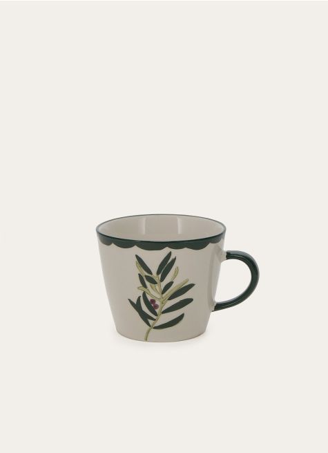 MUG EN GRÈS DÉCOR OLIVIER PEINT MAIN