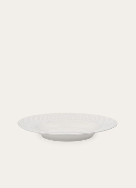 ASSIETTE CREUSE EN PORCELAINE EMBOSS