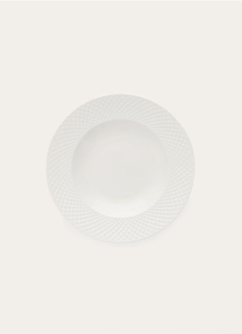 ASSIETTE CREUSE EN PORCELAINE EMBOSS