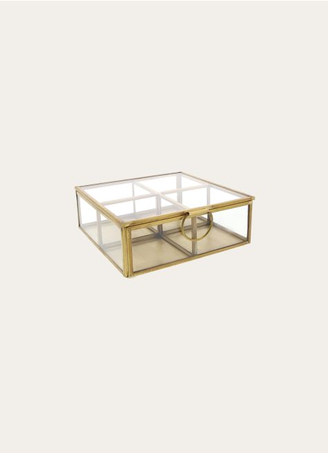 BOÎTE EN VERRE ET LAITON DORÉ PETIT FORMAT
