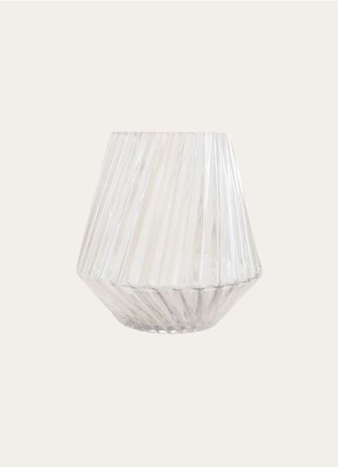 VASE EN VERRE STRIÉ PETIT FORMAT
