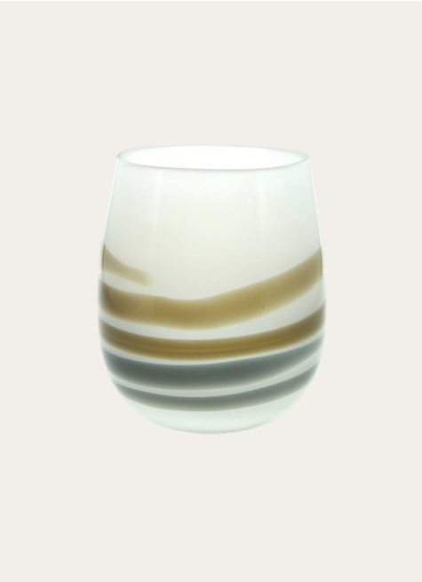 PETIT VASE EN VERRE AVEC RAYURES TEINTÉES