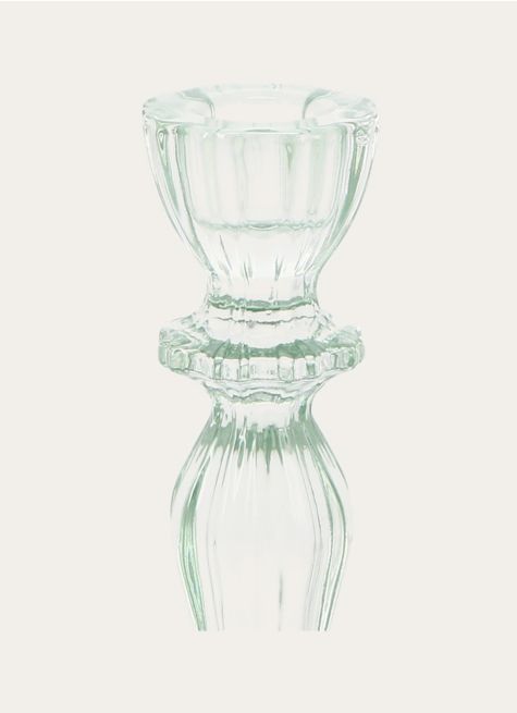 BOUGEOIR EN VERRE TEINTÉ H15,5 CM